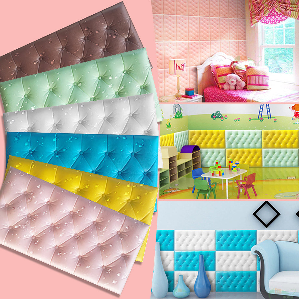 3D Foam Waterproof Self Adhesive Wallpaper for Living Room Bedroom Kids Room Nursery Home Decor white ZopiStyle