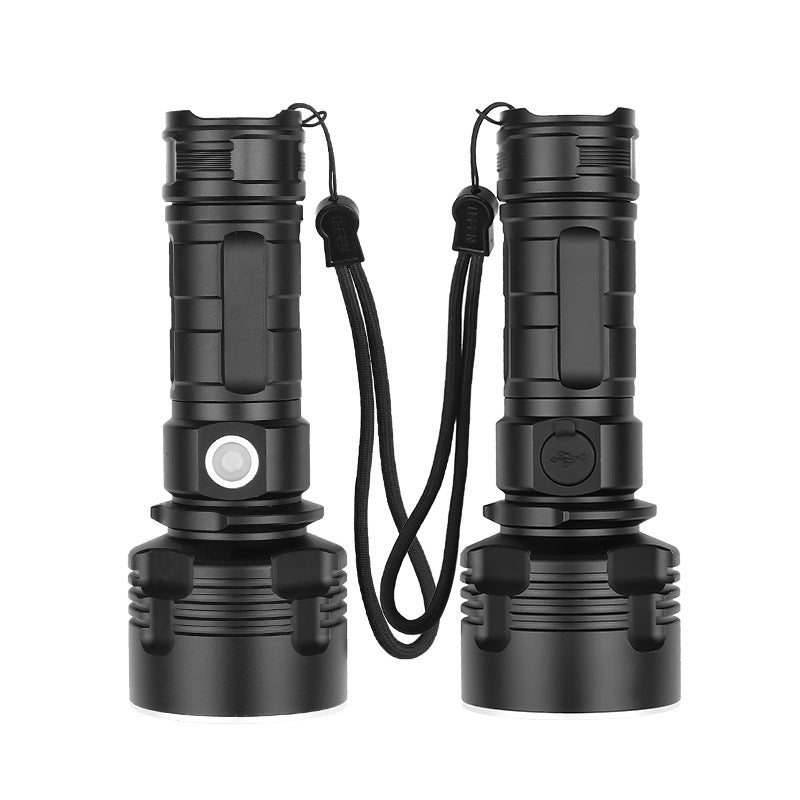 LED Flashlight XHP50 Torch USB Rechargeable Bright Outdoor Flash Light 1475-L2 bulb + USB cable ZopiStyle