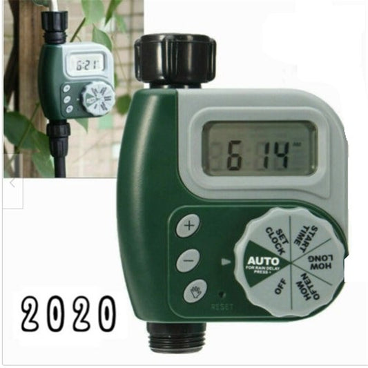 1-slot Irrigation  Controller Automatic Outdoor Garden Watering Hose Faucet Timer Gray + green ZopiStyle