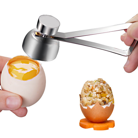 304 Stainless Steel Egg Shell Opener Cutter Cracker Separator for Removing Raw Soft or Hard Boiled Eggs  silver ZopiStyle
