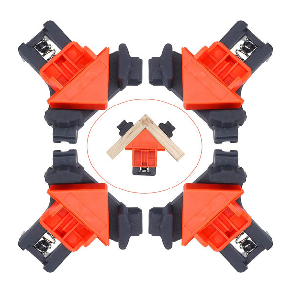 60/90/120 Degree Right Angle Clamp Corner Mate Woodworking Hand Fixing Clips Picture Frame Corner Clip Positioning Tools   Orange ZopiStyle