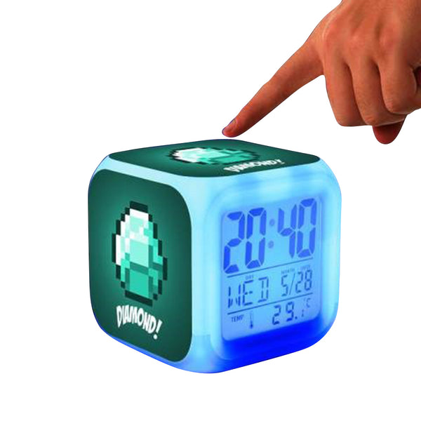 Minecraft Alarm Clock with LED Light Game Action Toy Home Decor 005 ZopiStyle