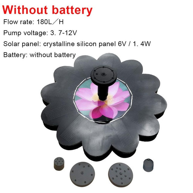 Floating Solar Water Fountain Garden Pond Villa Landscape Decoration With battery 800MA / lotus ZopiStyle
