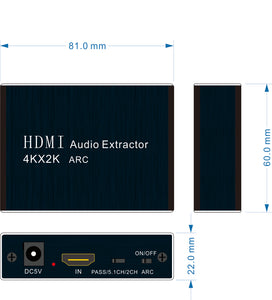 Black HDMI Audio Splitter Converter Adapter Supports ARC/3D/4Kx2K black ZopiStyle