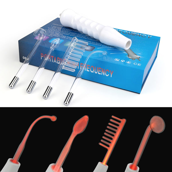 4 In 1 High Frequency Electrode Wand Electrotherapy Glass Tube Beauty Device Acne Spot Remover Facial Skin Care Spa 110V-240V ZopiStyle