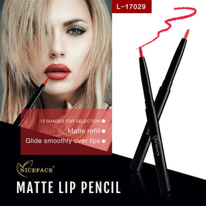 New makeup niceface12 color lip wire modified lip waterproof automatic rotating lip pen ZopiStyle