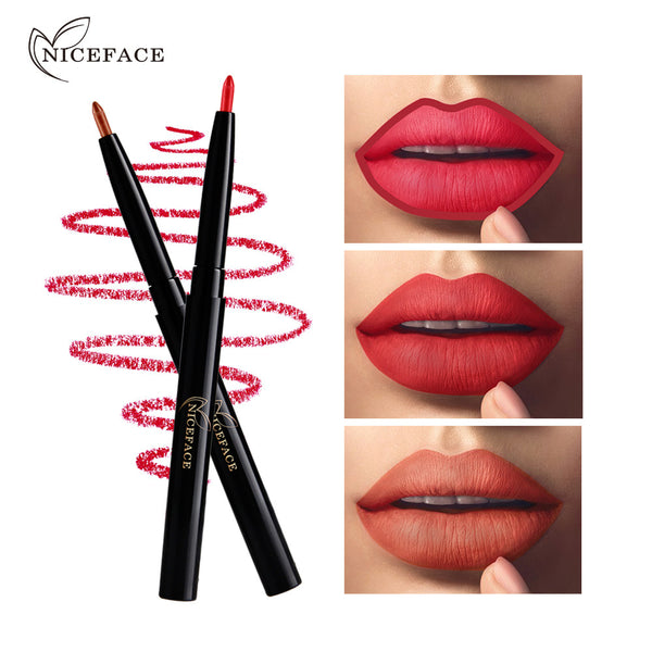 New makeup niceface12 color lip wire modified lip waterproof automatic rotating lip pen ZopiStyle