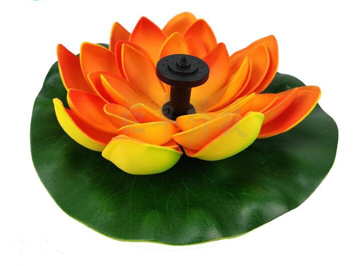 Artificial Fountains with LED Light Solar Powered Lotus Light Lamp with Water for Decoration Orange_R0903A ZopiStyle