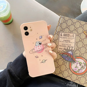 Mobile Phone Case TPU Cartoon Pattern Painting Planet Spaceman for iphone 11 white_iphone11ProMax ZopiStyle