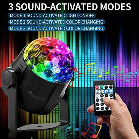 15-color Led  Stage  Light, Small Magic Ball Disco Ktv Strobe Lamp With Remote Control, Multiple Control Modes Crystal Lights US Plug ZopiStyle