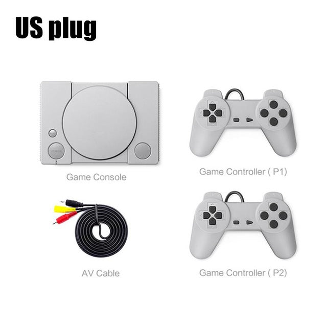 Classic Game Console 8-bit for PS1 Mini Home 620 Action Game Enthusiast Entertainment System Retro Double Battle Game Console US plug ZopiStyle