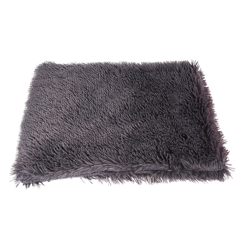 Pet Autumn Winter Dog Nest Warm Mattress Cat Sleeping Pad Long Blanket Dark gray_M-89*53 ZopiStyle
