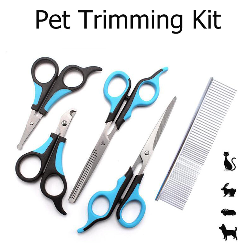 Pet Trimming Comb  Nail Scissors Stainless Steel  Grooming Tool  for Cat Dog Trim set ZopiStyle