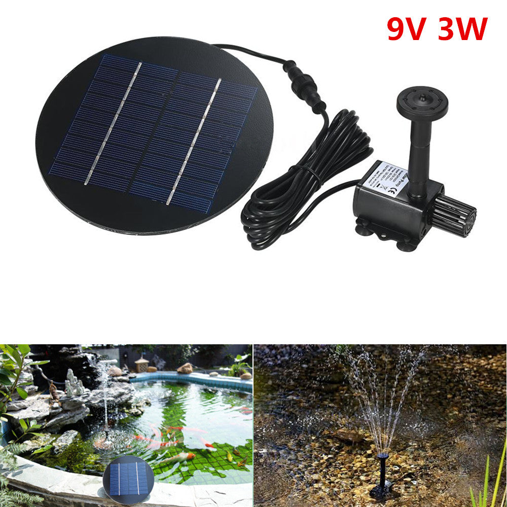 Solar Fountain 9V 3W Round Shape Water Pump ZopiStyle