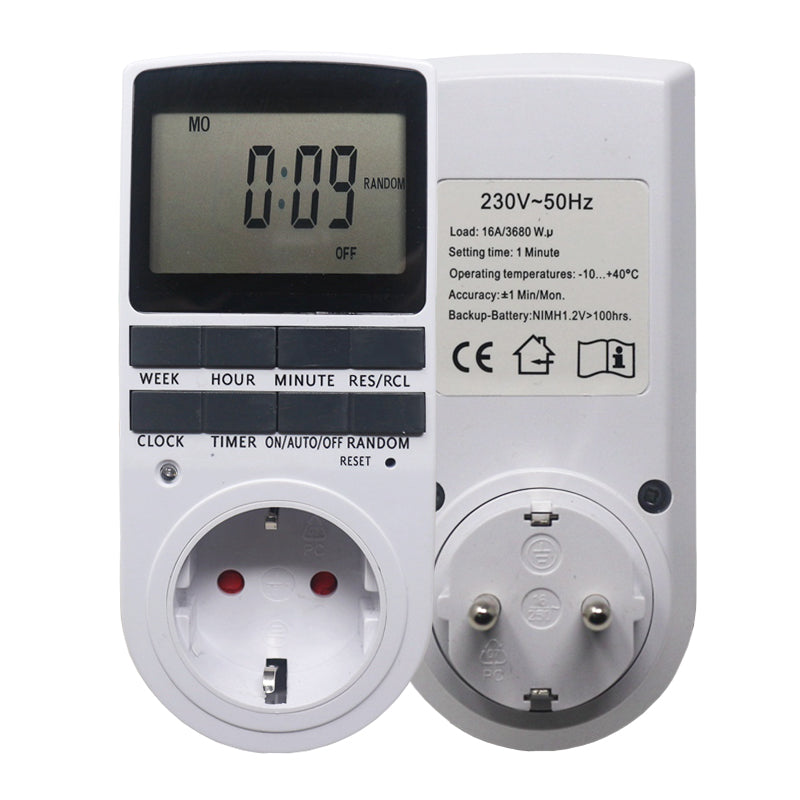 Electronic Digital Timer Switch EU US BR Plug Kitchen Timer Outlet 230V Programmable Timing Socket European regulations ZopiStyle