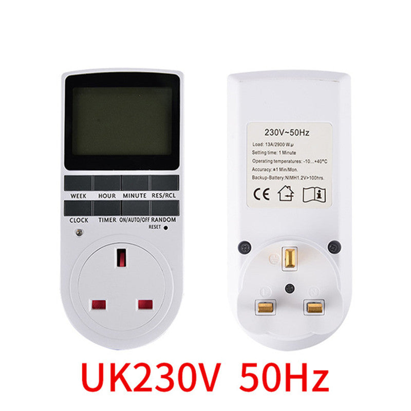 Electronic Digital Timer Switch EU US BR Plug Kitchen Timer Outlet 230V Programmable Timing Socket British regulatory ZopiStyle