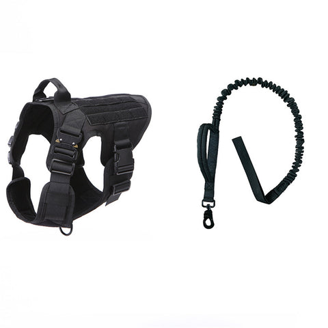 1000d Nylon Dog  Vest Outdoor Pet Vest With Buckle Quick Release Vest For Dog Black+rope_M ZopiStyle