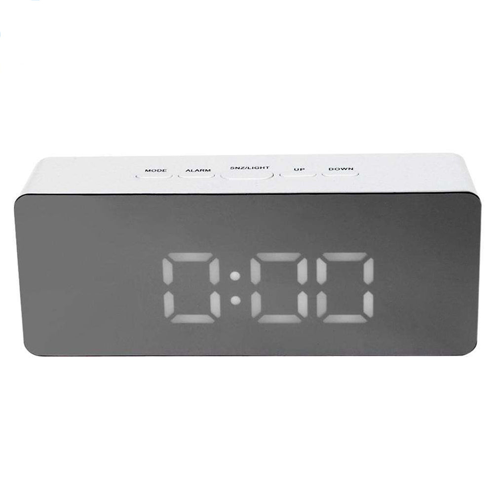 Simple Home Multi-Function LED Digital Alarm Clock PVC Rectangular Light TS-S69-W ZopiStyle