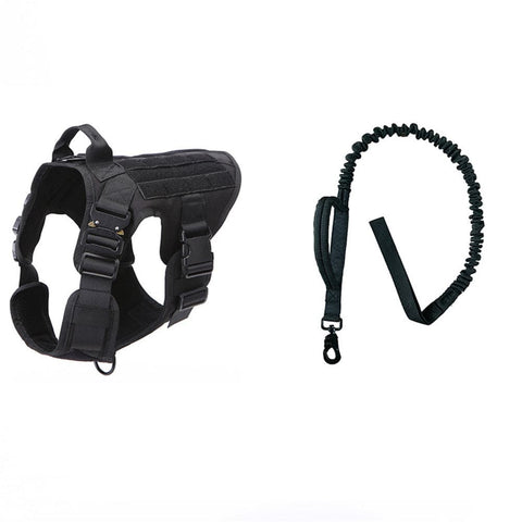 1000d Nylon Dog  Vest Outdoor Pet Vest With Buckle Quick Release Vest For Dog Black+rope_XL ZopiStyle