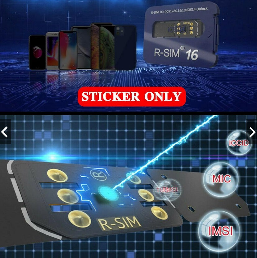 R-sim16 Upgrade Universal Unlocking Card Stickers Turns Locked Into Unlocked Compatible For Iphone12 Series 5g Network For Ios14 System blue ZopiStyle