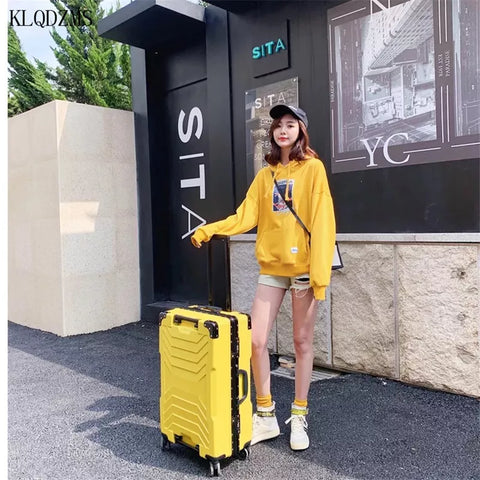 KLQDZMS Luggage Female 24"26"29 Inch Thick Wear-Resistant Student Trolley Suitcase 20 Inch Portable Boarding Password Box MerchMixer
