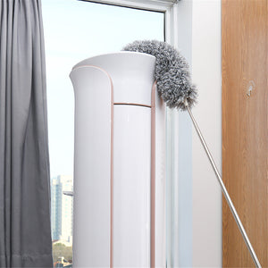 2.5m Microfiber Telescopic  Brush Household Dust Cleaning Tool Ceiling Duster 1.3m, gray and white gypsophila, packed in kraft carton ZopiStyle