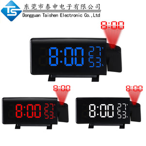 3Colors LED Digital Projector Radio FM Alarm Clock black ZopiStyle