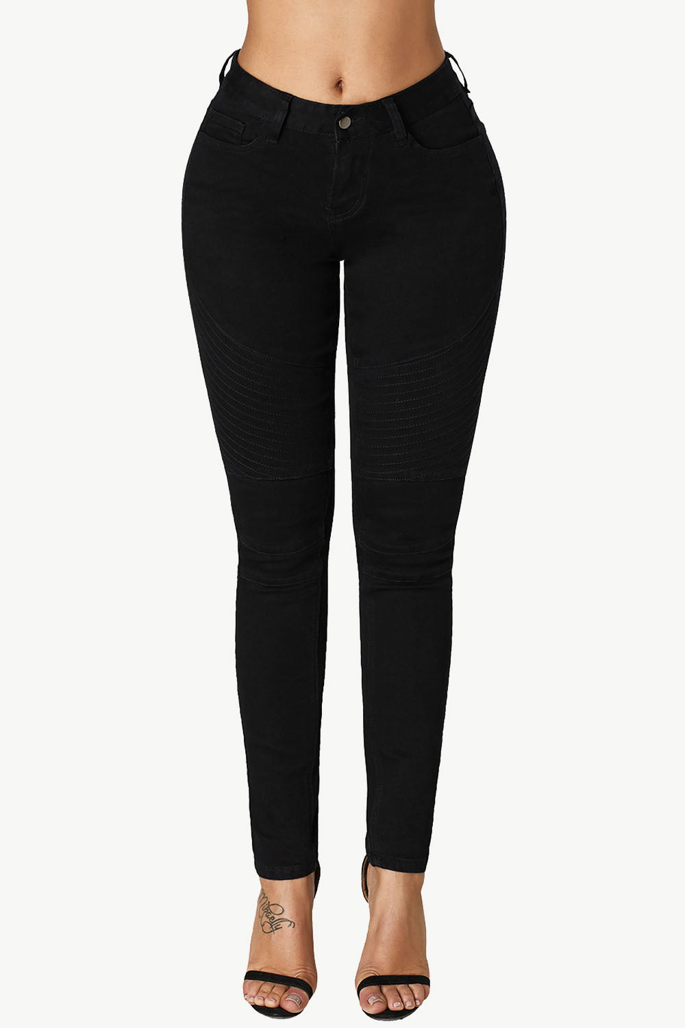 Mid-Rise Waist Skinny Pocketed Jeans Trendsi