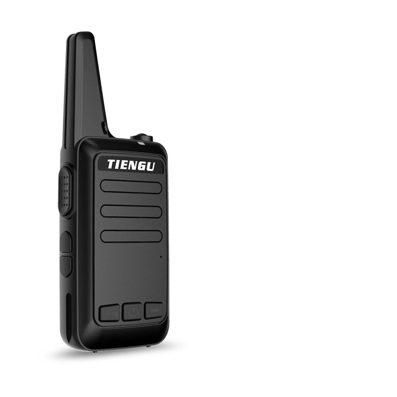 TIENGU Wireless Handheld Mini Ultra-thin Walkie Talkie FRS UHF Portable Radio Communicator Black EU plug ZopiStyle