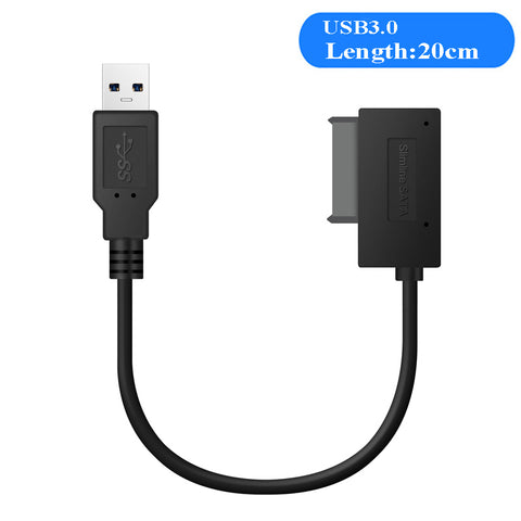 Notebook Optical  Drive  Line Sata To Usb3.0 Fast Transmission Speed Easy Drive Line Transfer Sata7+6 Usb3.0 Adapter Cable black_USB3.0 optical drive line ZopiStyle