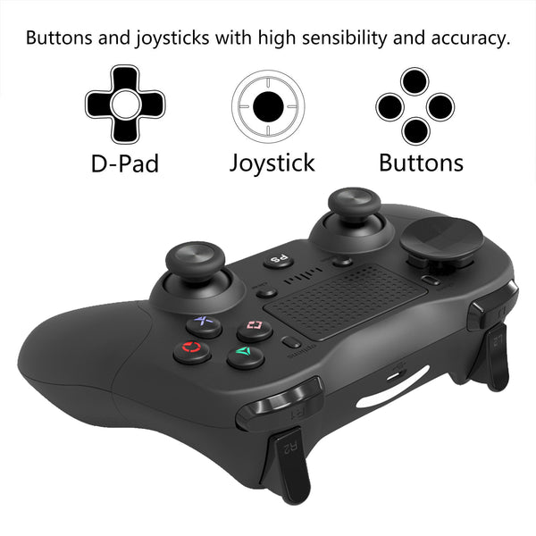 Bluetooth Game Controller Wireless Bluetooth Gamepad Six-axis Dual Vibration Handle Bluetooth Game Controller For PS4 black ZopiStyle