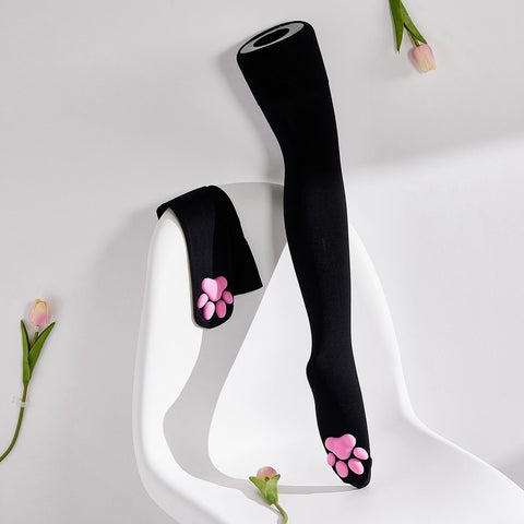 Gothic Lolita Thigh High Socks Women Harajuku Stockings Female Lingerie 3D Cat Claw Long Socks Sexy Compression Stockings Fall ZopiStyle