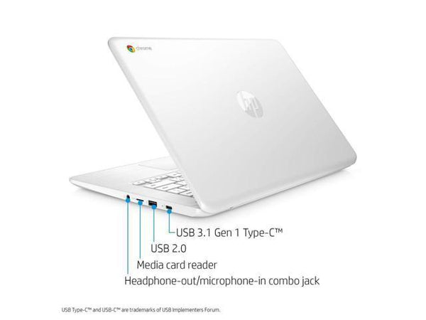 HP 14" FHD (1920 x 1080) Chromebook with 180-Degree Hinge (AMD A4-9120 Processor 2.20 GHz, 4 GB Memory, 32 GB eMMC SSD, Chrome OS, Snow White) MerchMixer