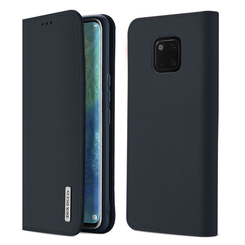 DUX DUCIS For Huawei MATE 20 pro Luxury Genuine Leather Magnetic Flip Cover Full Protective Case with Bracket Card Slot blue_Huawei MATE 20 pro ZopiStyle