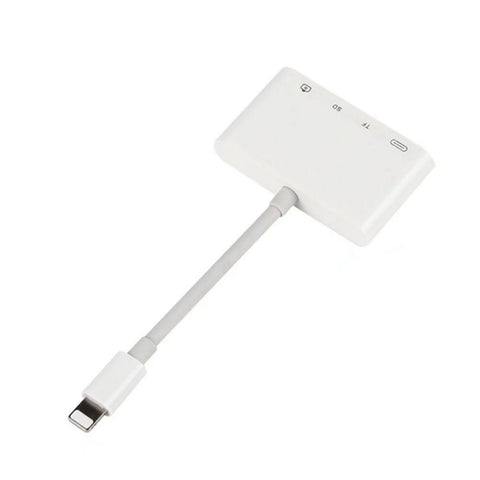 4 in 1 8-pin to USB Camera Adapter SD/TF Card Reader USB 3.0 OTG Cable white_plastic ZopiStyle