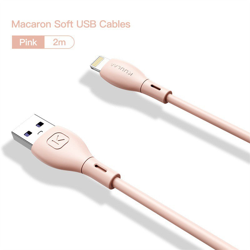1m/2m Tpe Soft Rubber Data  Cable Copper Core Good Toughness For Type-c Device Interface Light purple 2M ZopiStyle