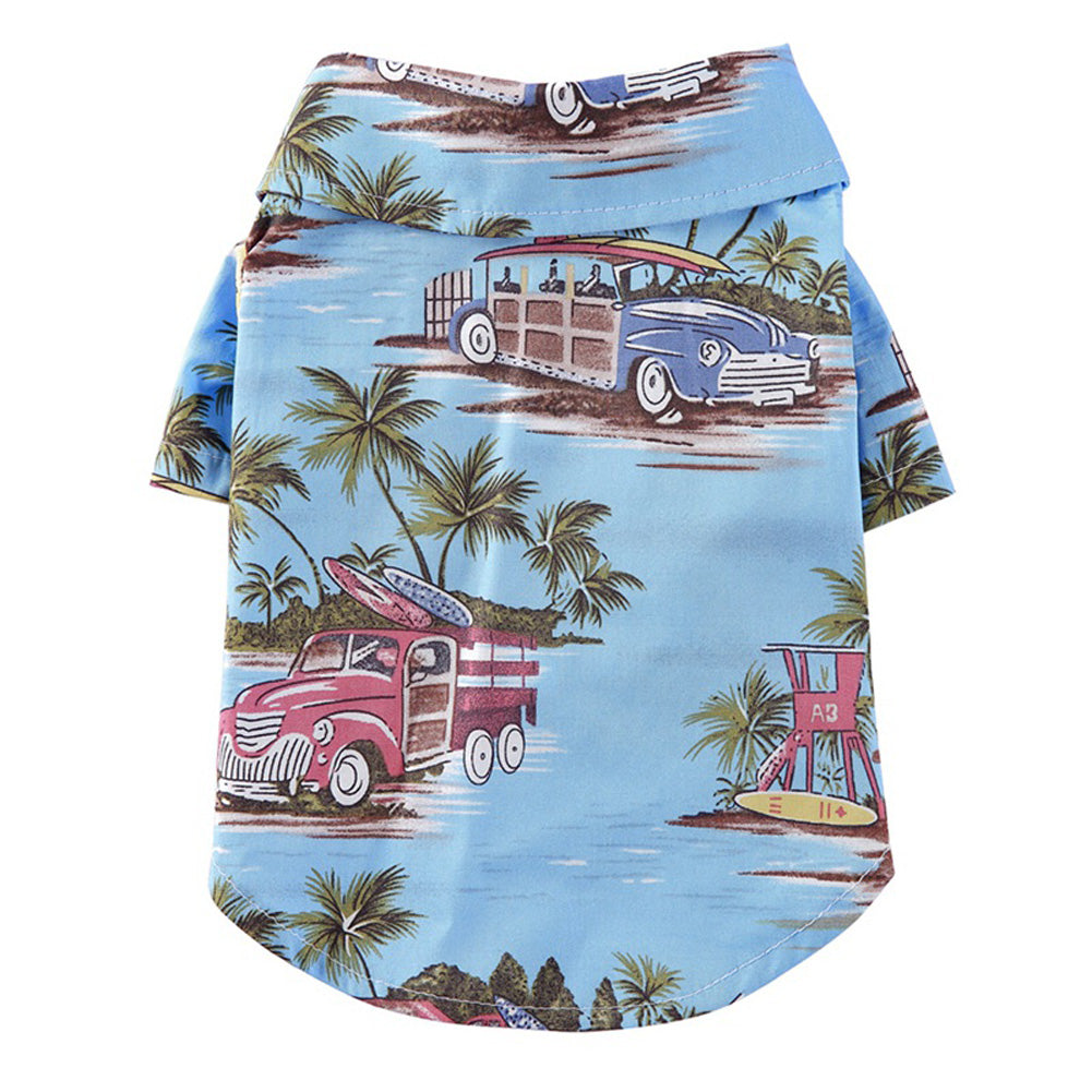 Pet Dog Shirts Clothes Summer Beach Shirt Vest Hawaiian Travel Blouse blue_L ZopiStyle