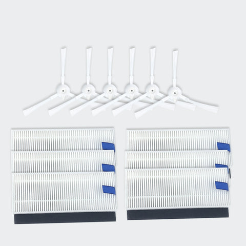3 Pairs Side Brushes+6 Filters Set for 360 S6 Robot Vacuum Cleaner Accessaries Suit ZopiStyle