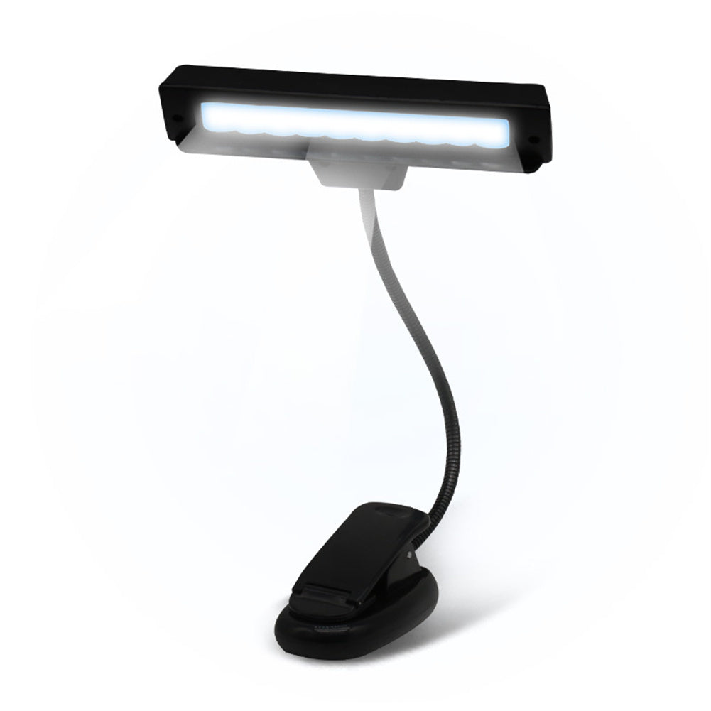 10 Led Portable Flexible Music  Score  Light Guitar Piano Light Clip-on For Music Stand Eye Protection Saving Energy Smart Dimming Light As shown ZopiStyle
