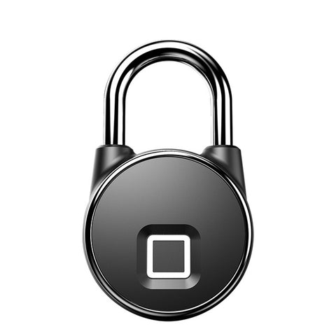 Intelligent Waterproof IP66 Fingerprint Identification Padlock Household Lock Cabinet Lock P22 without APP Version black ZopiStyle