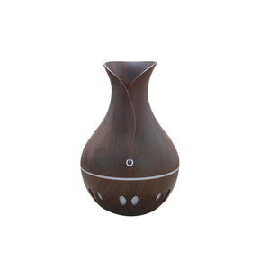 USB Wood Grain Air Humidifier Aromatherapy Diffuser with 7 Colors Change Night Light  Dark wood grain ZopiStyle