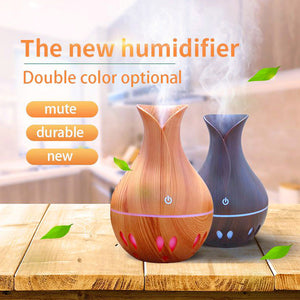 USB Wood Grain Air Humidifier Aromatherapy Diffuser with 7 Colors Change Night Light  Light wood grain ZopiStyle