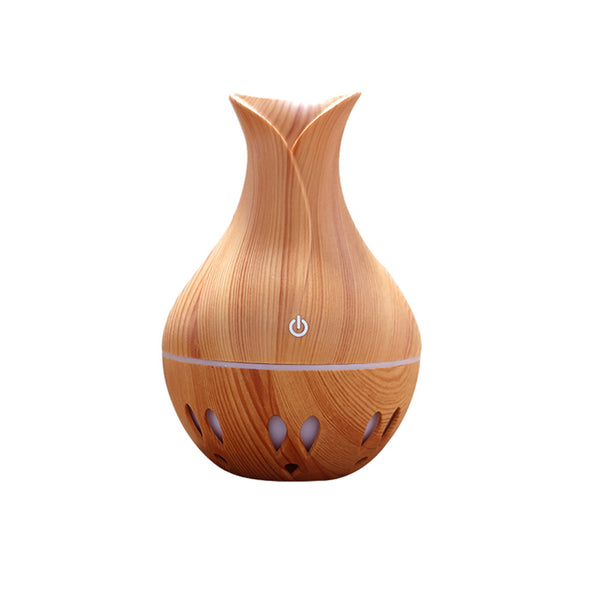 USB Wood Grain Air Humidifier Aromatherapy Diffuser with 7 Colors Change Night Light  Light wood grain ZopiStyle