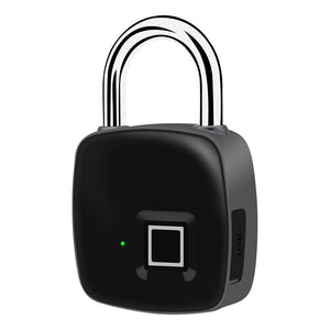 Heavy Duty Aluminium Alloy P3 Fingerprint Lock Bluetooth Small Padlock Smart Padlock Anti-theft without APP black ZopiStyle