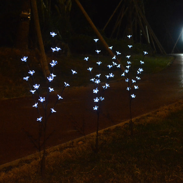 3 in 1 Solar Lamp Cherry Tree Shape LED Decoration Garden Lawn Light White light ZopiStyle