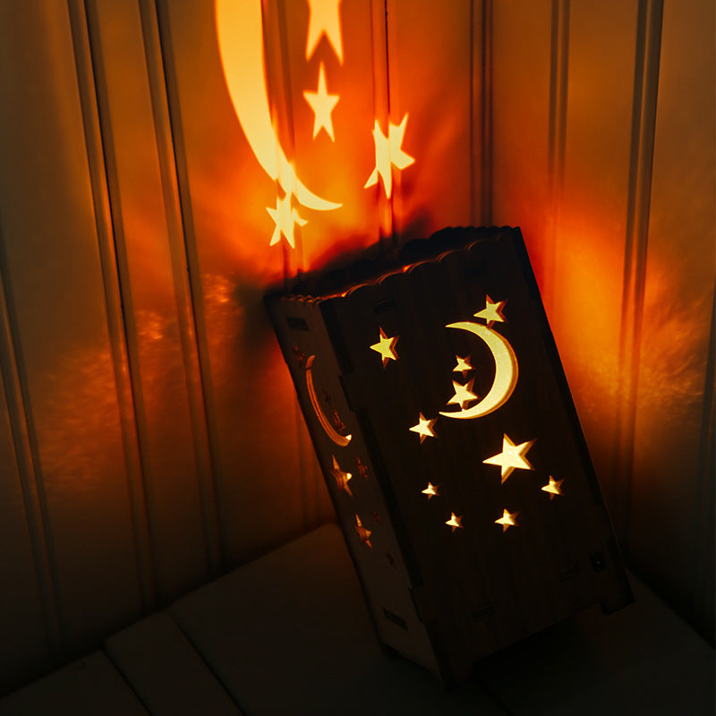 7Colors Night Light Moon Stars Hollow Out USB Projection Lamp for Decoration Colorful ZopiStyle