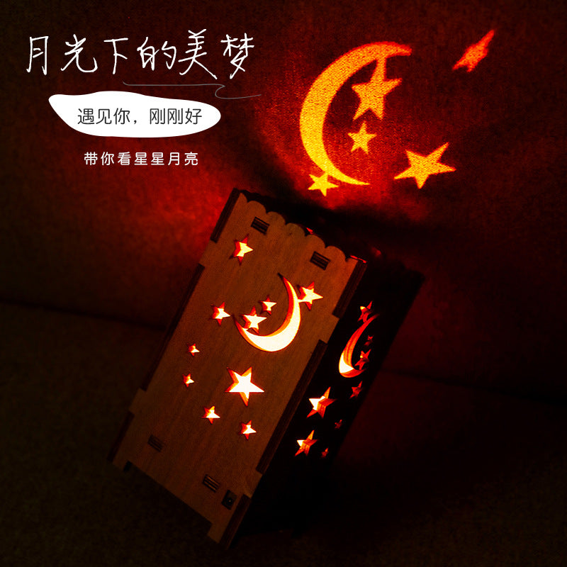 7Colors Night Light Moon Stars Hollow Out USB Projection Lamp for Decoration Colorful ZopiStyle