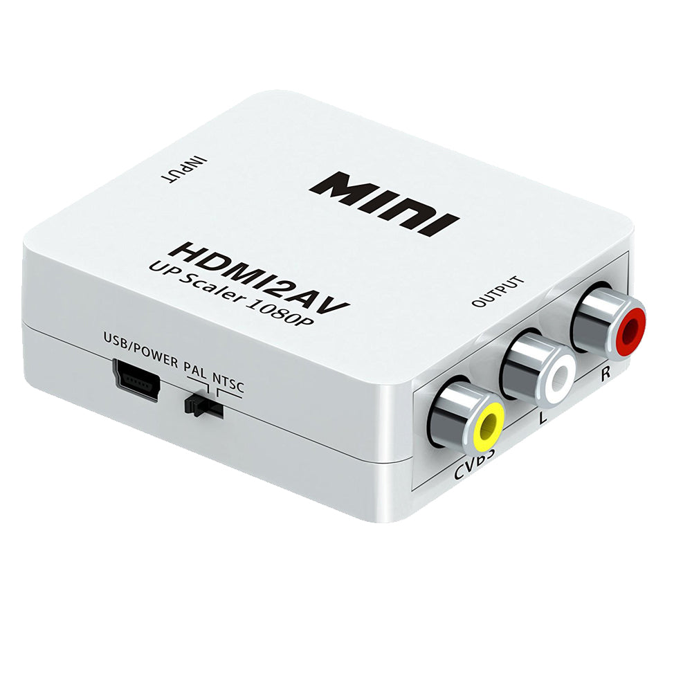 HDMI to AV Adapter HD Video Converter Box HDMI to RCA AV/CVSB L/R Video 1080P HDMI2AV Support NTSC PAL black ZopiStyle