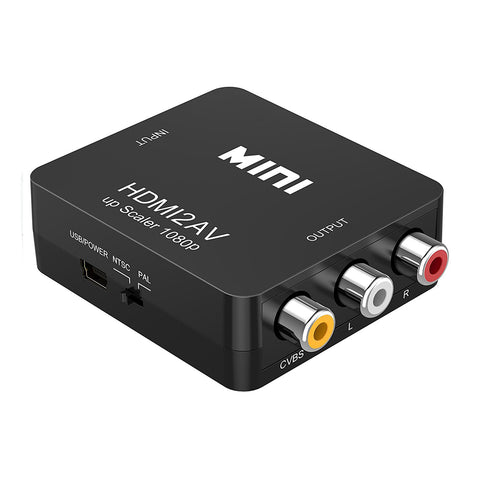 HDMI to AV Adapter HD Video Converter Box HDMI to RCA AV/CVSB L/R Video 1080P HDMI2AV Support NTSC PAL black ZopiStyle