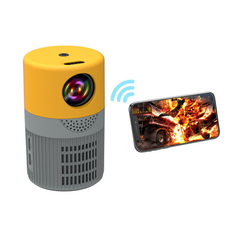 Yt400 Ultra Portable Mini  Projector Home High-definition Movie Video Projector Home Theater Cinema Player Home Entertainment Yellow-gray_EU plug ZopiStyle